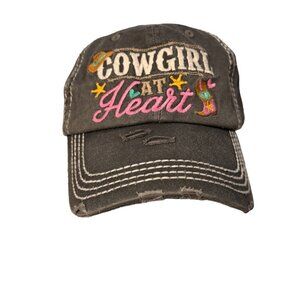 Kbethos Cowgirl at Heart Women's Distressed‎ Vintage Baseball Hat